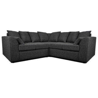 Paris Boucle Charcoal Fabric 5 Seater Corner Sofa