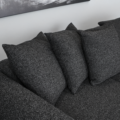 Paris Boucle Charcoal Fabric 4 Seater Sofa