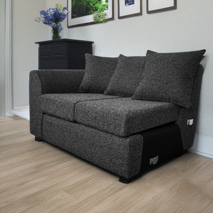 Paris Boucle Charcoal 5 Seater L Shaped Corner Sofa