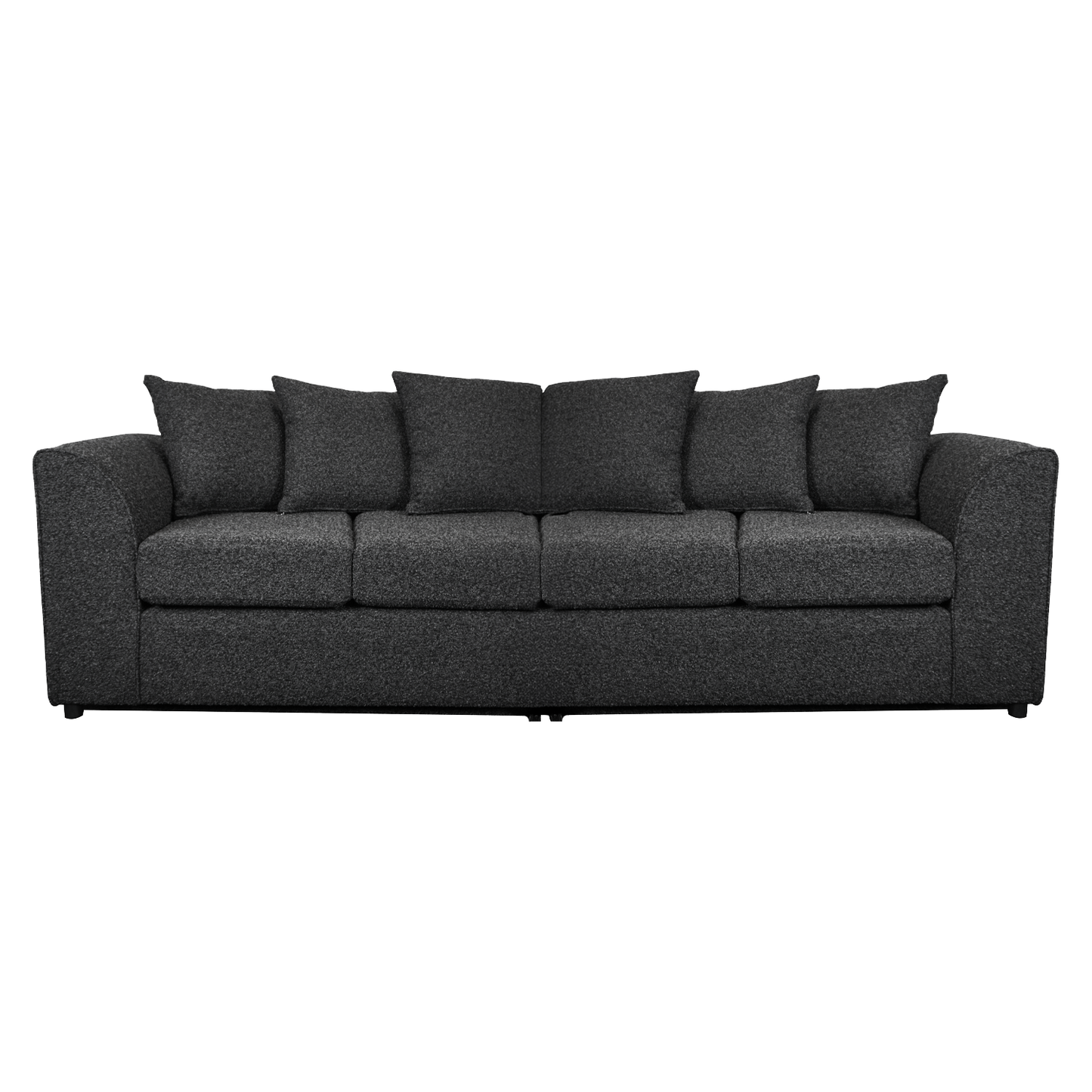 Paris Boucle Charcoal Fabric 4 Seater Sofa