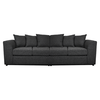 Paris Boucle Charcoal Fabric 4 Seater Sofa