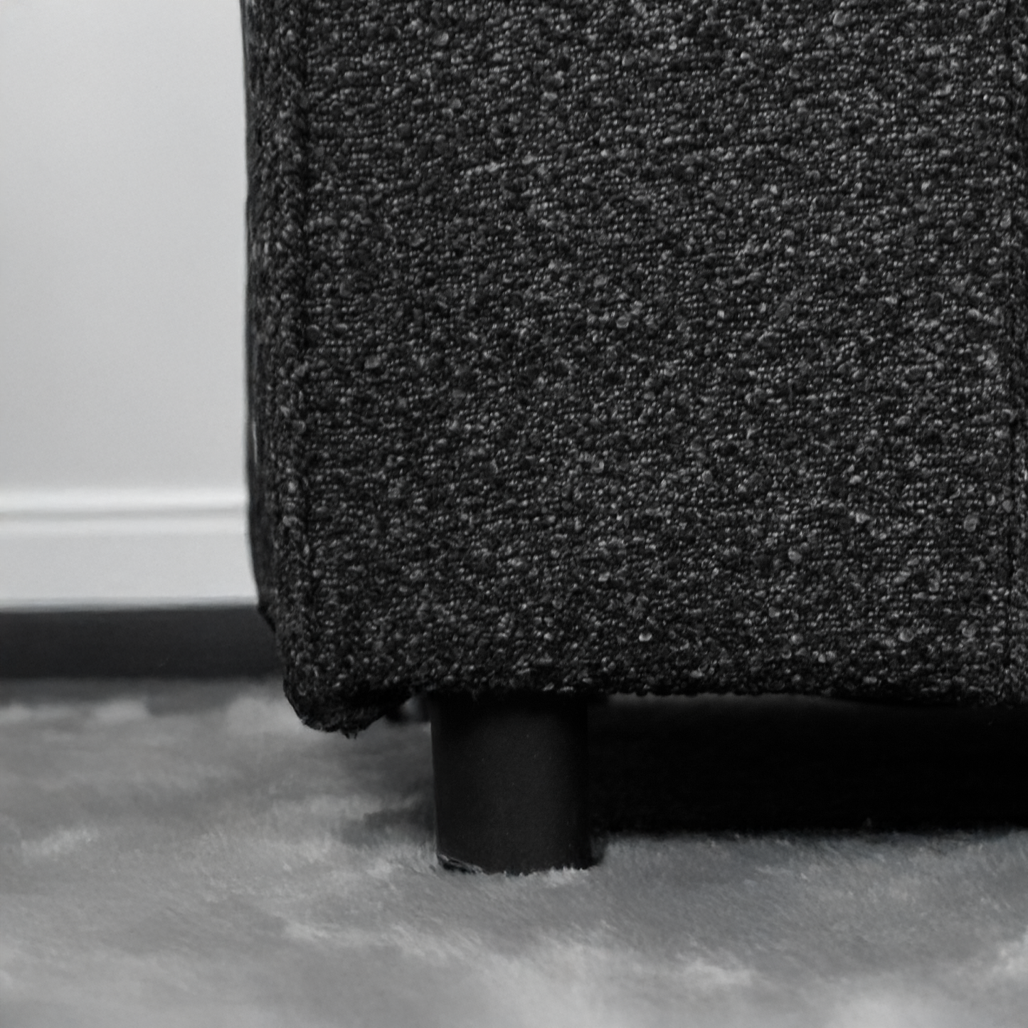 Paris Boucle Fabric Charcoal Footstool