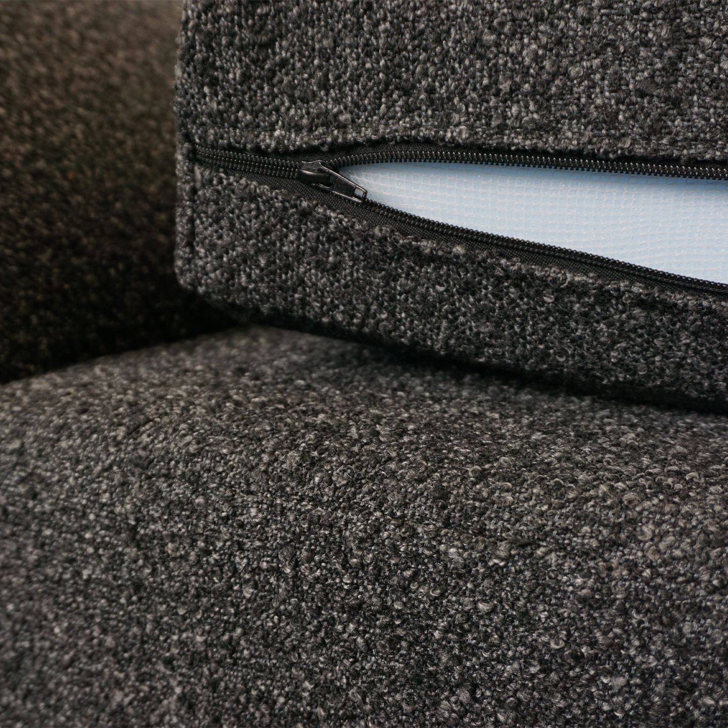 Paris Boucle Charcoal Fabric 5 Seater Corner Sofa