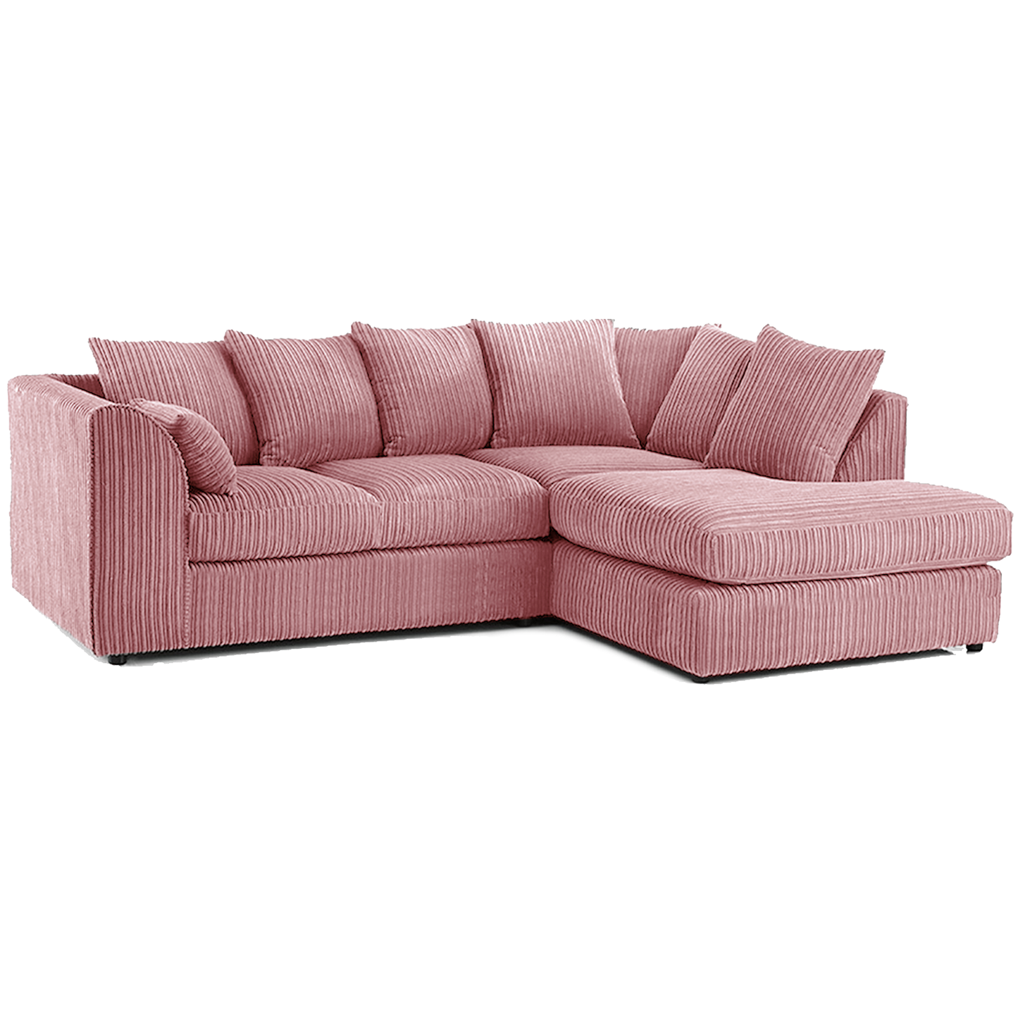 Luxor Cord Fabric 4 Seater Corner Sofa Scatter Back