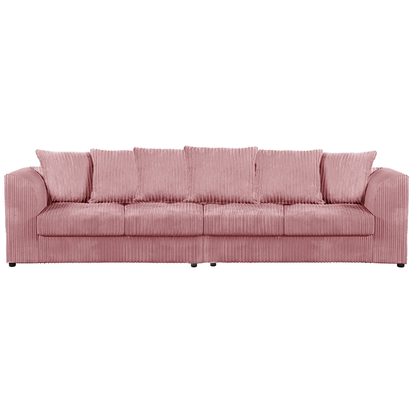 Luxor Cord Long Fabric 4 Seater - Scatter back