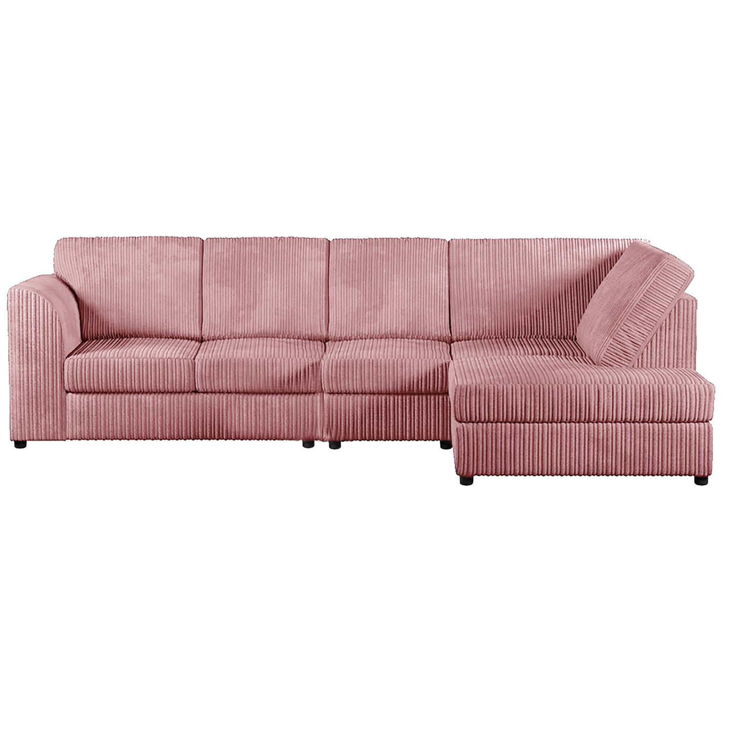 Luxor Full Cord Fabric 5 Seater Corner Sofa Full Back