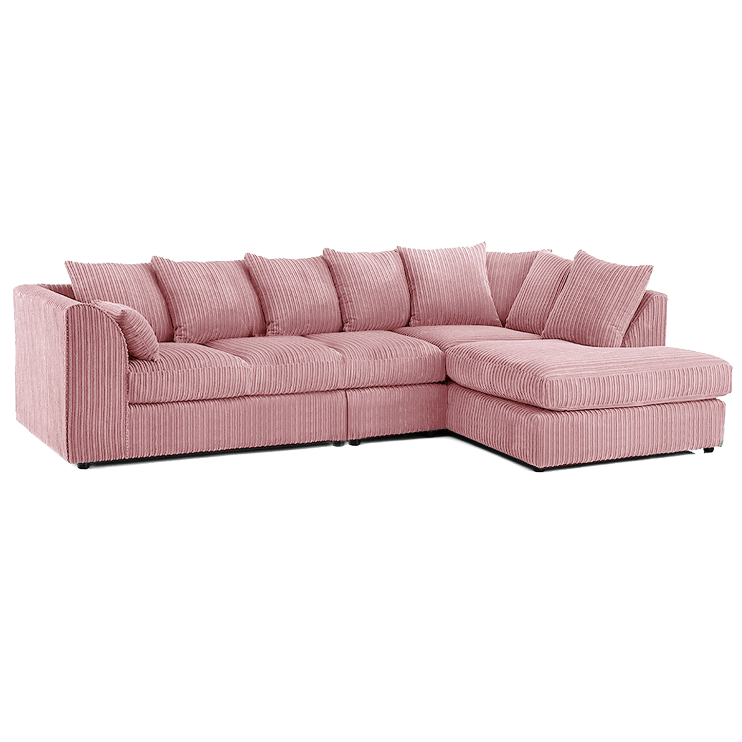 Luxor Full Cord Fabric 5 Seater Corner Sofa Scatter Back