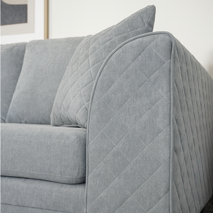 Quilted Full Fabric Chenille Sofa Suite