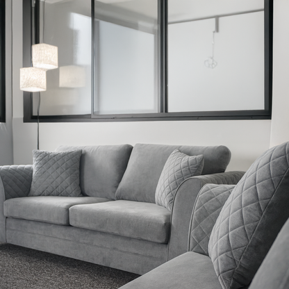 Quilted Full Fabric Chenille Sofa Suite