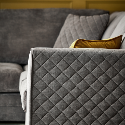 Quilted Chenille Full Back Corner Sofa