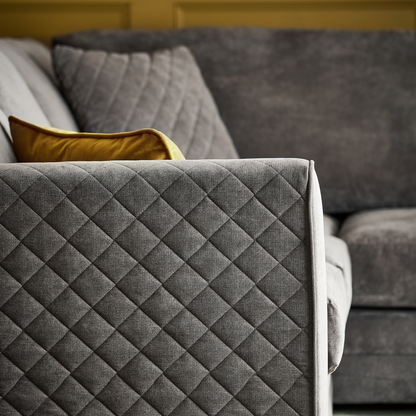 Quilted Chenille Full Back Corner Sofa