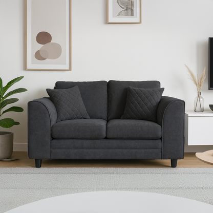 Quilted Full Chenille Fabric 2 Seater Sofa