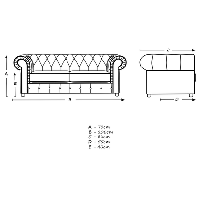 Ashbourne Chesterfield Plush Velvet Fabric Sofa Suite - 2