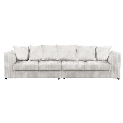 Luxor Cord Long Fabric 4 Seater - Scatter back
