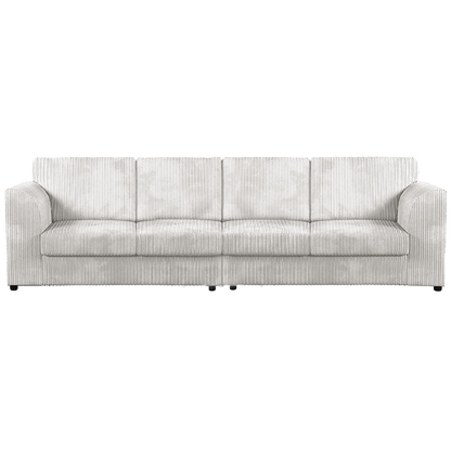 Luxor Cord Long Fabric 4 Seater - Full Back