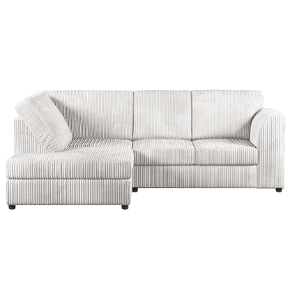 Luxor Cord Fabric 4 Seater Corner Sofa Full Back