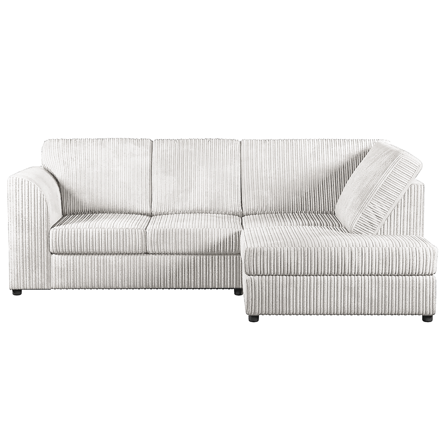 Luxor Cord Fabric 4 Seater Corner Sofa Full Back