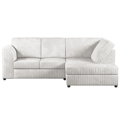 Luxor Cord Fabric 4 Seater Corner Sofa Full Back