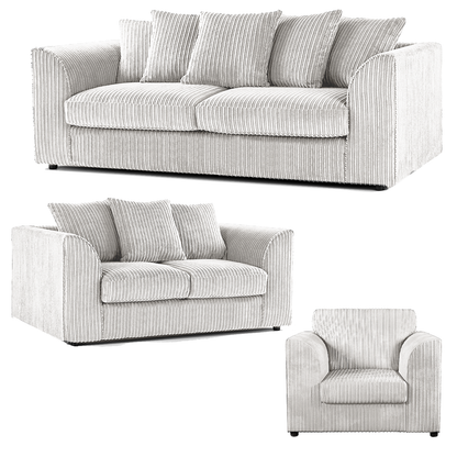 Luxor Full Jumbo Cord 3 Piece Suite - Scatter Back