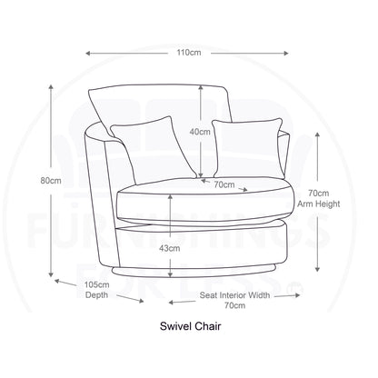Byron Dundee Chenille Fabric Swivel Chair - 3