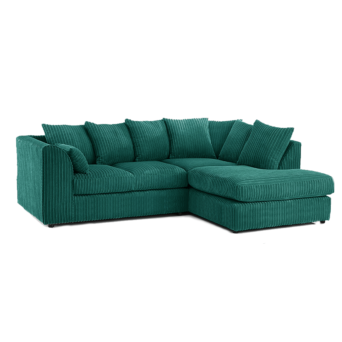 Luxor Cord Fabric 4 Seater Corner Sofa Scatter Back