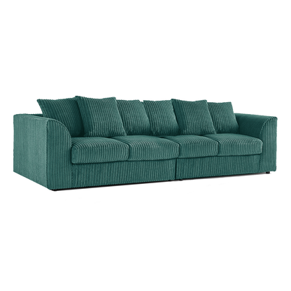 Luxor Cord Long Fabric 4 Seater - Scatter back