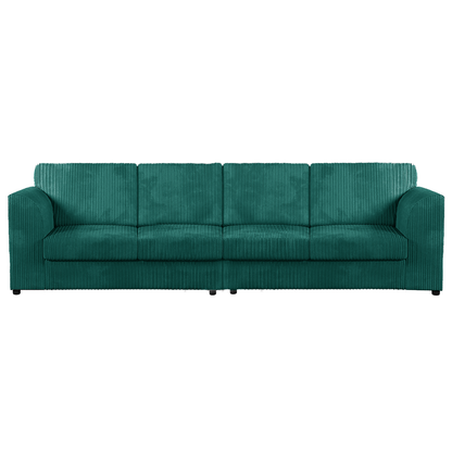 Luxor Cord Long Fabric 4 Seater - Full Back