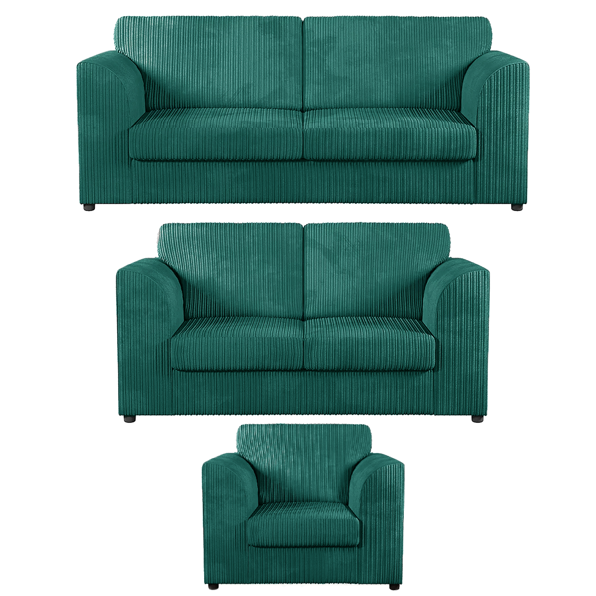 Luxor Full Jumbo Cord 3 Piece Suite - Full Back
