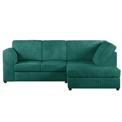 Luxor Cord Fabric 4 Seater Corner Sofa Full Back