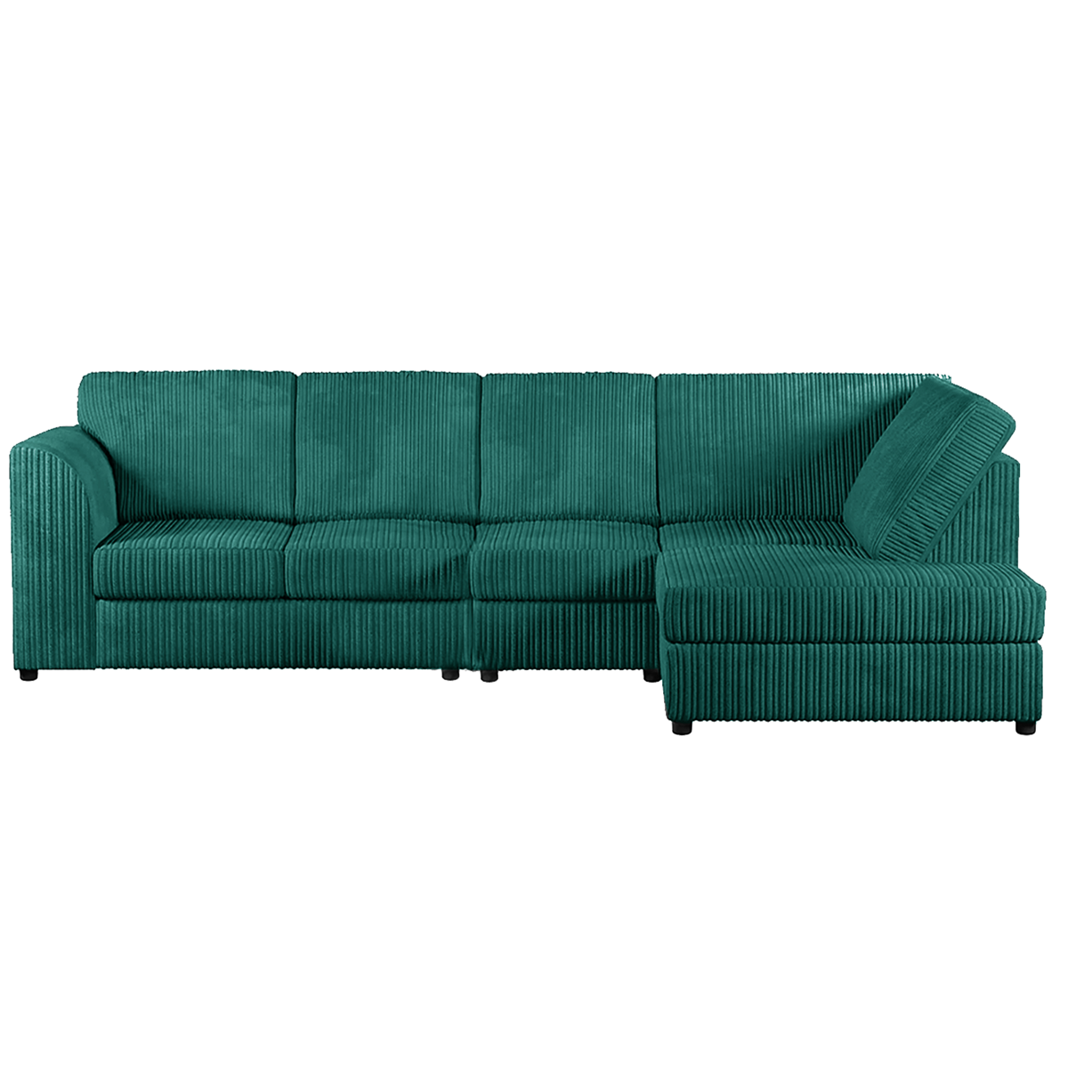 Luxor Full Cord Fabric 5 Seater Corner Sofa Full Back