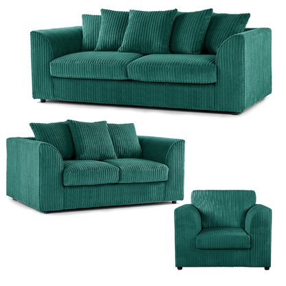 Luxor Full Jumbo Cord 3 Piece Suite - Scatter Back