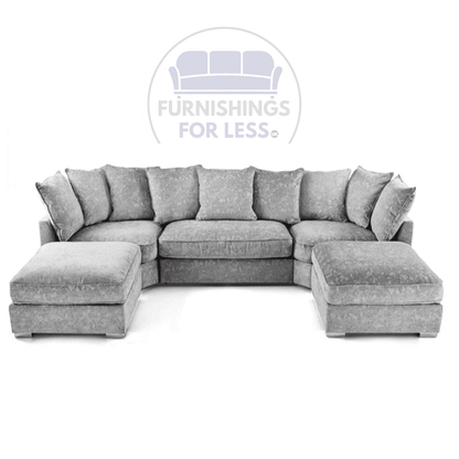 Bishop U-Shaped Grey Fabric Sofa