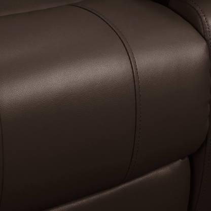 Leather 5 Seater Reclining Corner Sofa + Drinks Tray