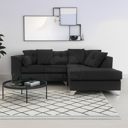 Victoria Modern Plush Velvet 4 Seater Corner Sofa
