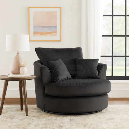 Victoria Plush Velvet Swivel Chair