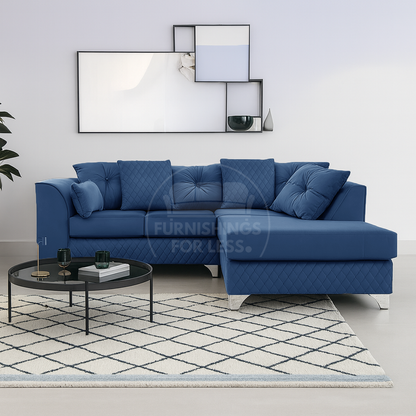 Victoria Modern Plush Velvet 4 Seater Corner Sofa