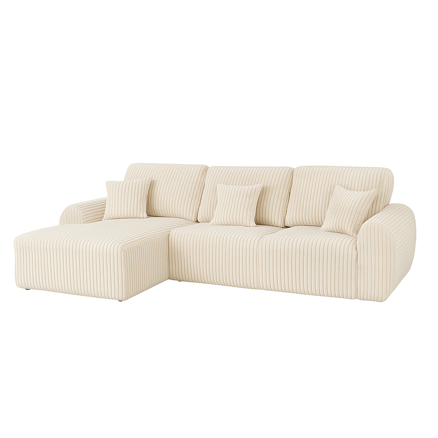 Vinci Soft Chunky Jumbo Cord 4 Seater Corner Sofa