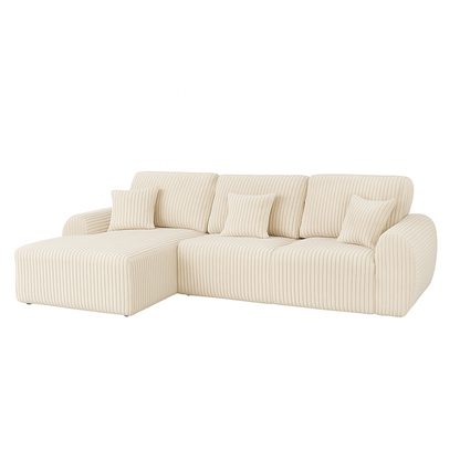 Vinci Soft Chunky Jumbo Cord 4 Seater Corner Sofa