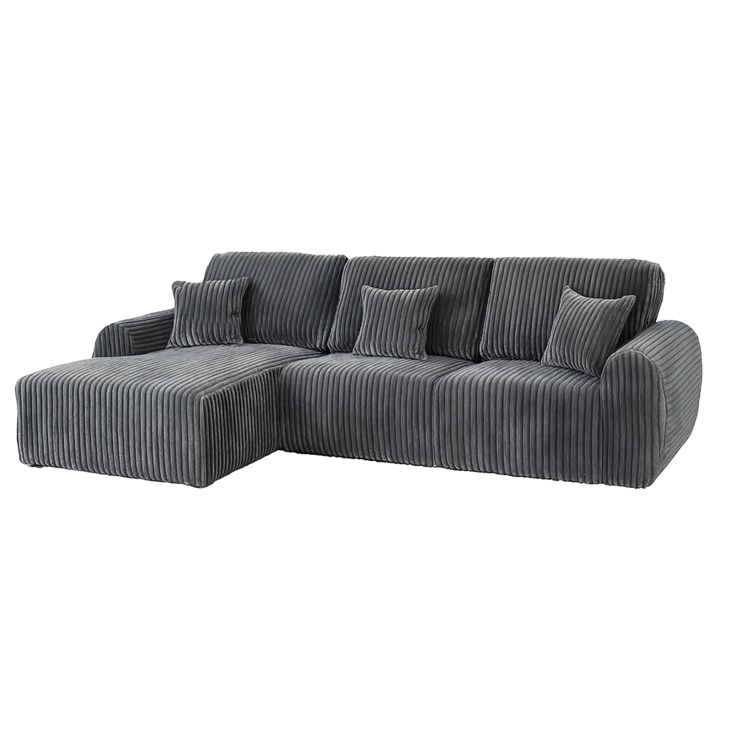 Vinci Soft Chunky Jumbo Cord 4 Seater Corner Sofa