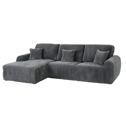 Vinci Soft Chunky Jumbo Cord 4 Seater Corner Sofa