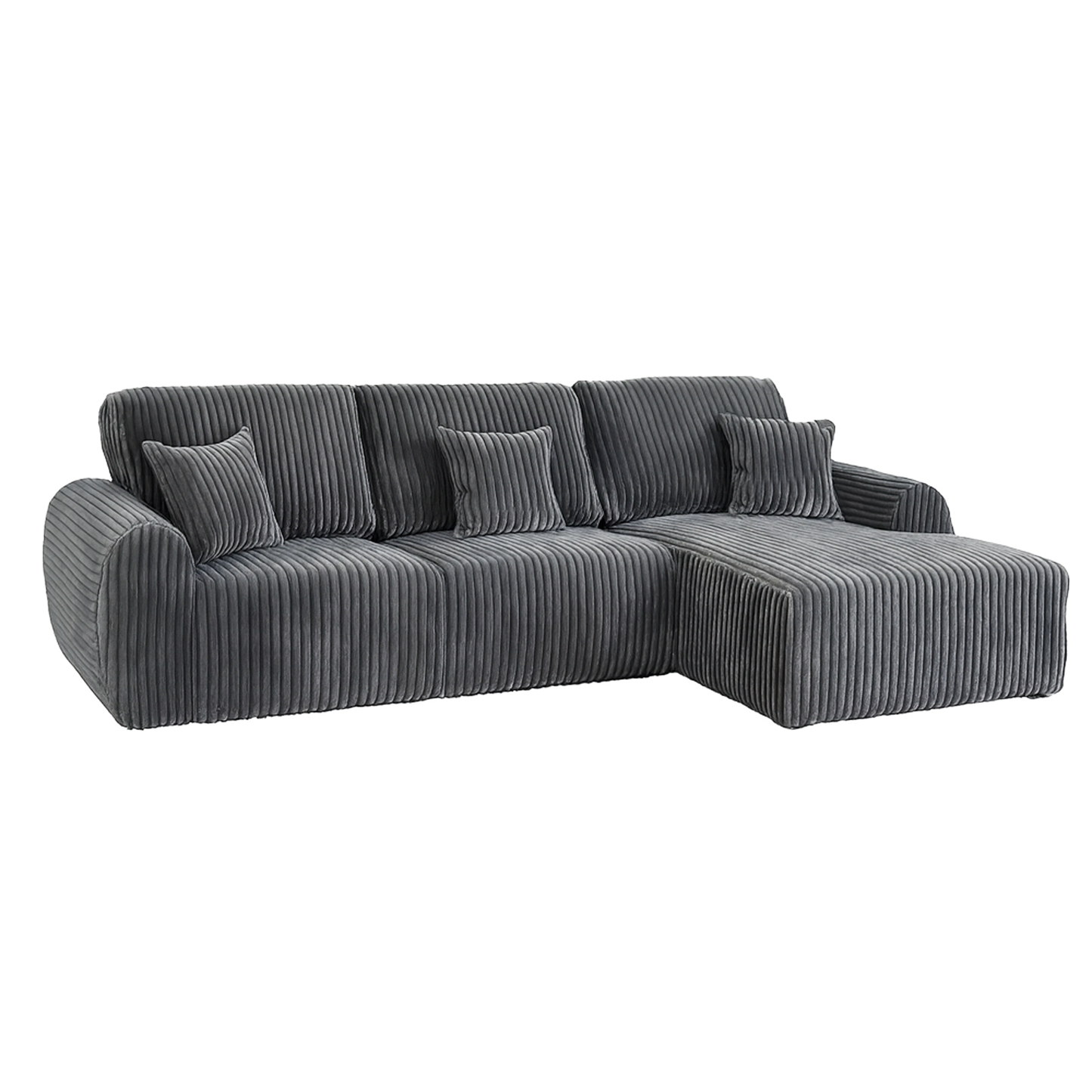 Vinci Soft Chunky Jumbo Cord 4 Seater Corner Sofa
