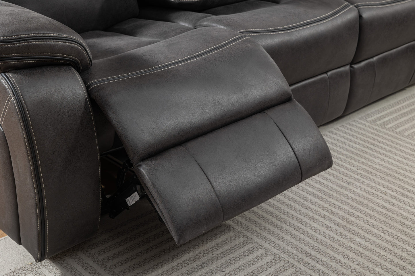 Tokyo Electric Bluetooth Reclining Leather Like 2 Seater Sofa - 3