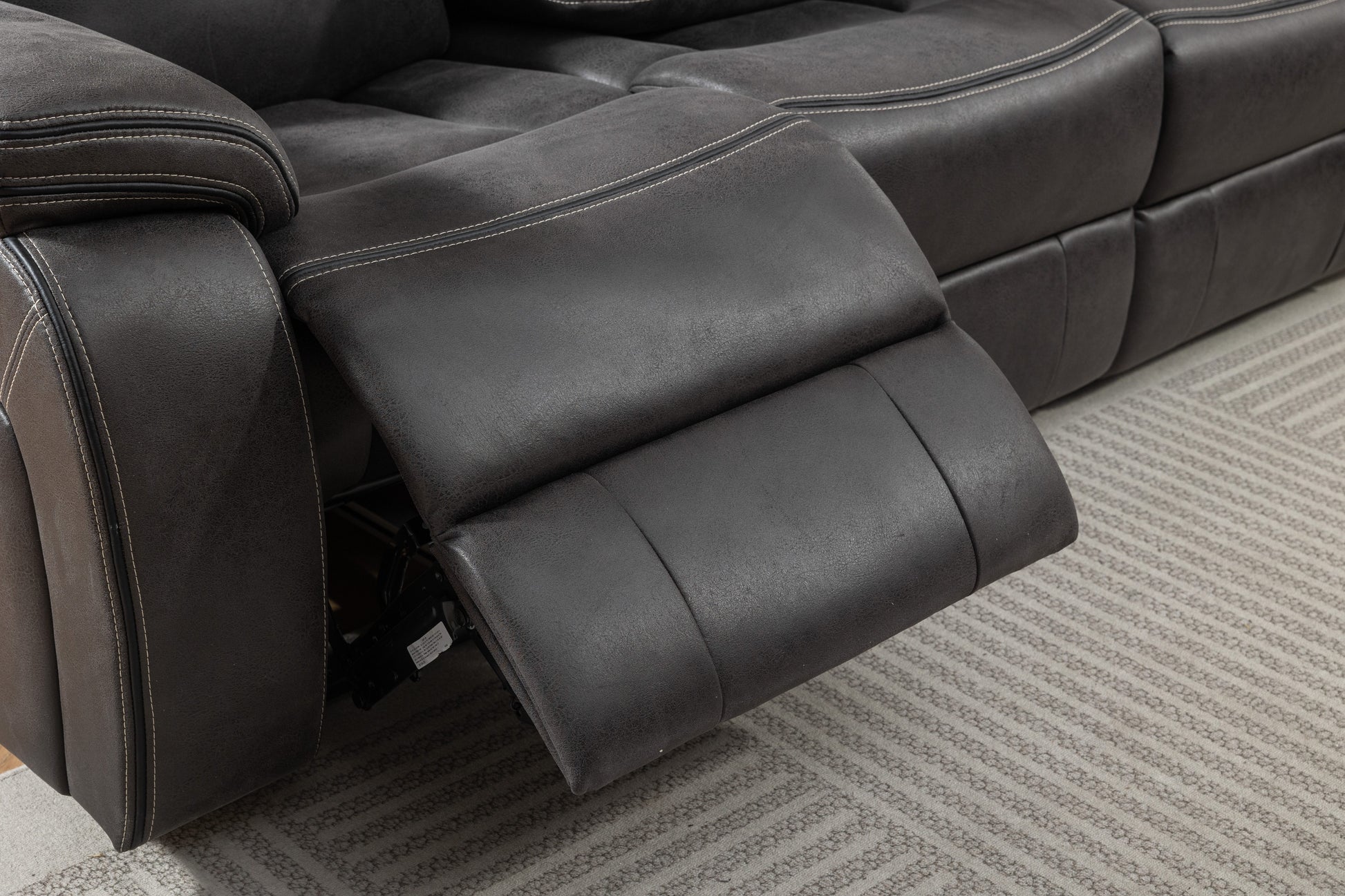 Tokyo Electric Bluetooth Reclining Leather Like 2 Seater Sofa - 3