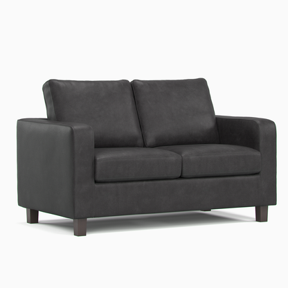 York Black Faux Leather 3+2 Sofa Set