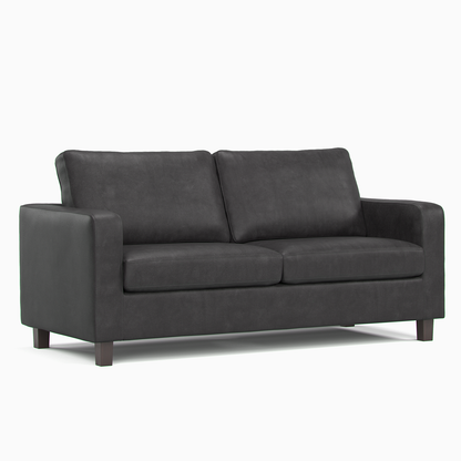 York Black Faux Leather 3+2 Sofa Set