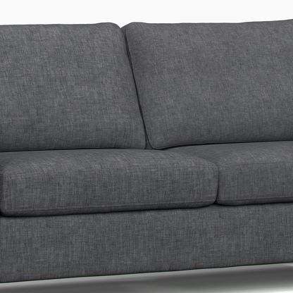York Grey Turin Fabric 3 Seater Sofa