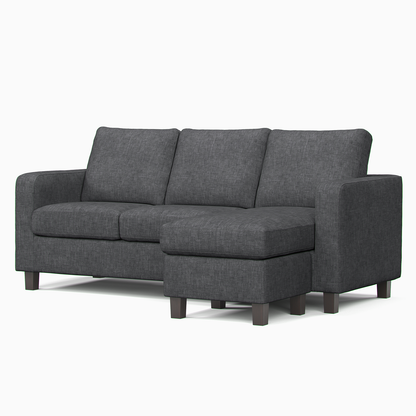York Grey Turin Fabric 3 Seater Reversible Corner Sofa