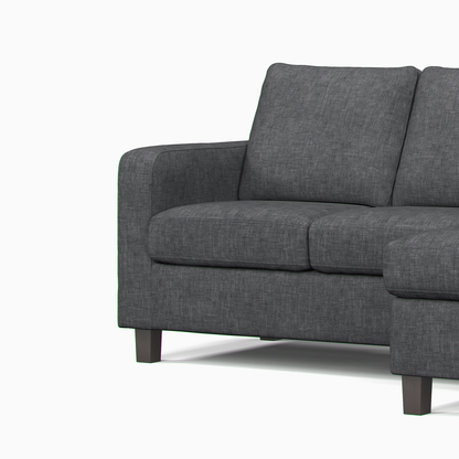 York Grey Turin Fabric 3 Seater Reversible Corner Sofa