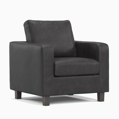 York Black Faux Leather Single Armchair