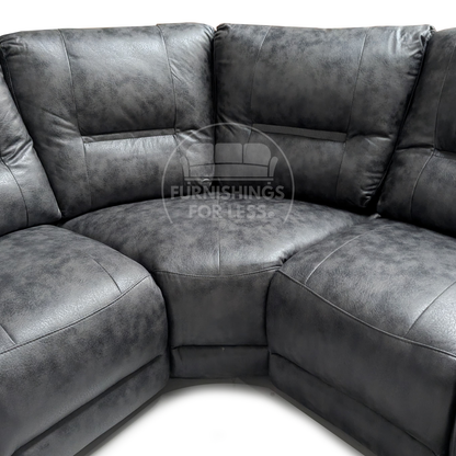 Zara Electric L Shaped 5 Seater Grey Reclining Corner Sofa